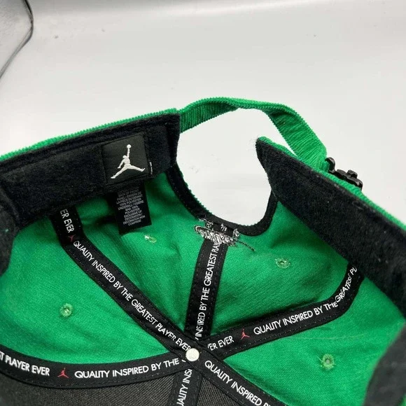 Air Jordan Wings Hat Men Green Corduroy Jumpman Strap Back Cap
